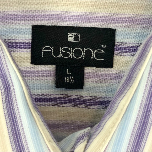 Fusione Purlple Strip Dress Shirt - Picture 14 of 16